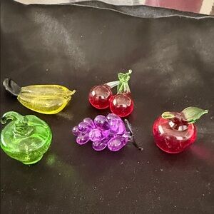 Colorful Glass mini Fruit Figurines